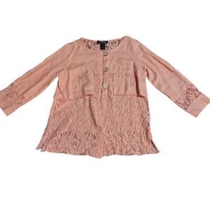 Ali Miles Pink Lace Top